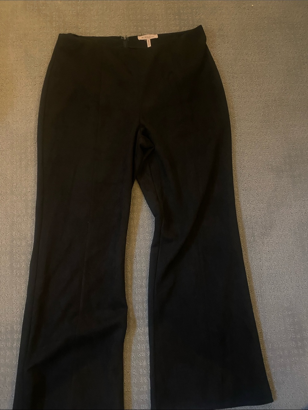 BCBGeneration Black Boot-Cut Brushed velour Pants Size L